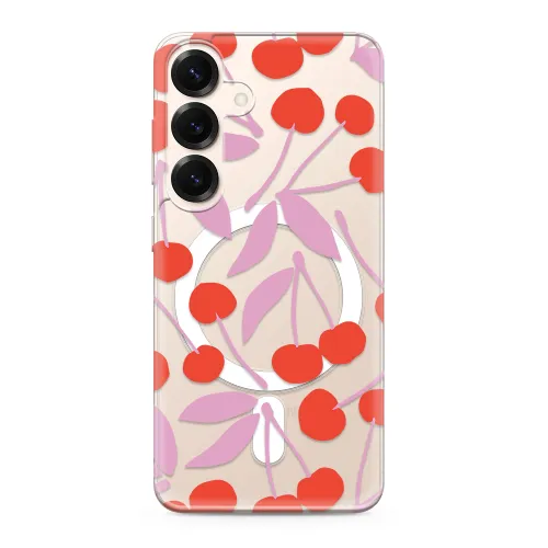 Futrola - maska silikonska print MagSafe za Samsung S931 Galaxy S25 5G cherry (MS).