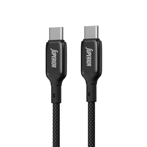USB data kabl Superior SU-K105 Cink 60W 3A Type-C na Type-C 1m crni (MS).