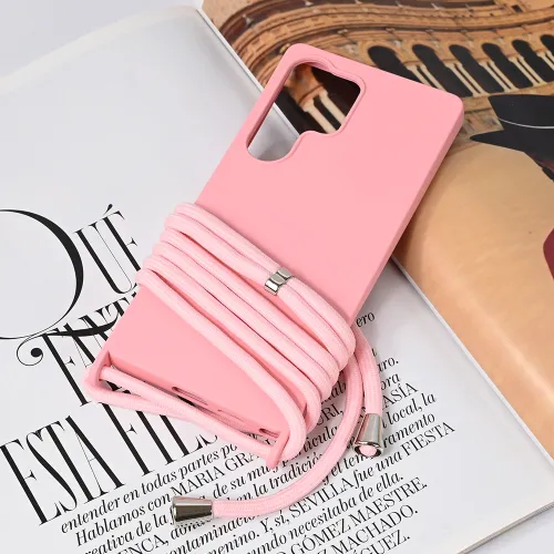 Futrola - maska Crossbody za Samsung S938 Galaxy S25 Ultra roze.