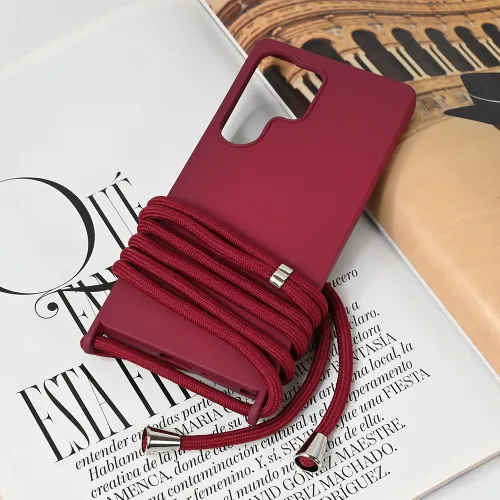 Futrola - maska Crossbody za Samsung S938 Galaxy S25 Ultra bordo.