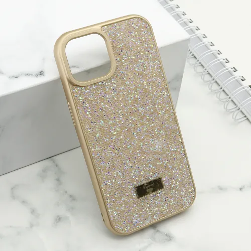 Futrola - maska DIAMOND SELECTION za iPhone 15 (6.1) zlatna (MS).