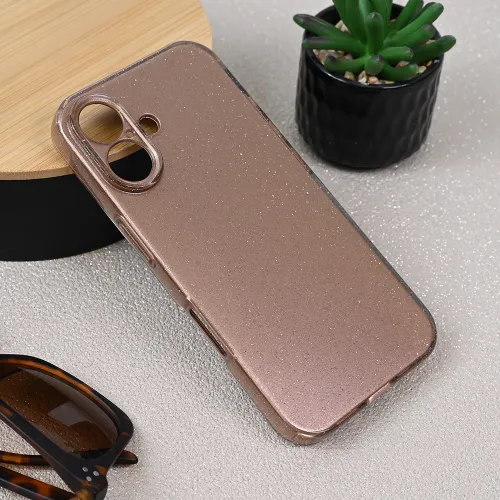 Futrola - maska Sparkle Dust za iPhone 16 6.1 roze zlatna.