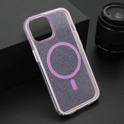 Futrola - maska CRYSTAL MagSafe za iPhone 15 (6.1) ljubicasta (MS).