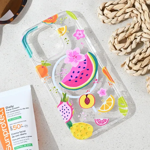Futrola - maska print Magsafe za iPhone 15 Pro 6.1 Summer Fruits.