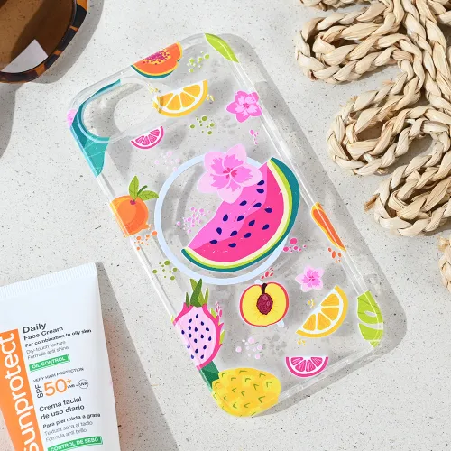 Futrola - maska print Magsafe za iPhone 16e 6.1 Summer Fruits.