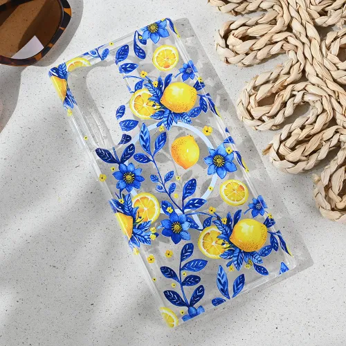 Futrola - maska print Magsafe za Samsung Galaxy S23 Ultra Mediteran Lemon.