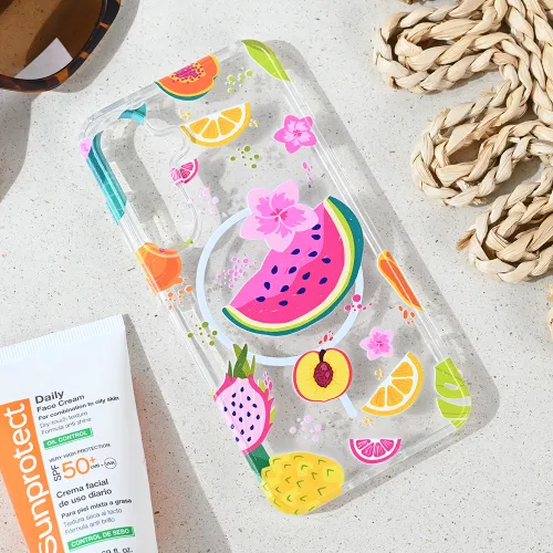 Futrola - maska print Magsafe za Samsung S921B Galaxy S24 Summer Fruits.