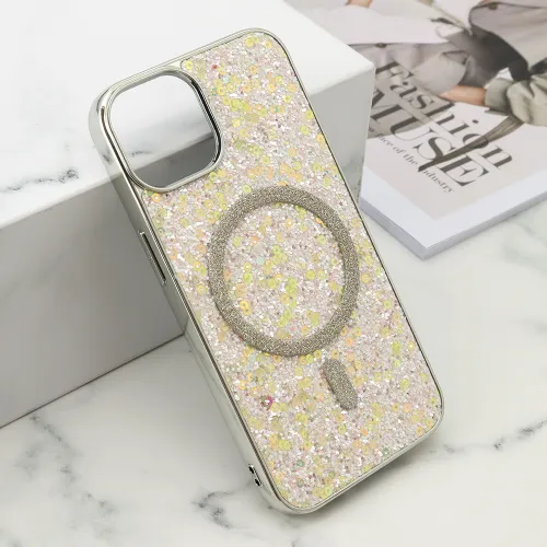 Futrole GLAM GLOW MagSafe za iPhone 13 (6.1) siva (MS).