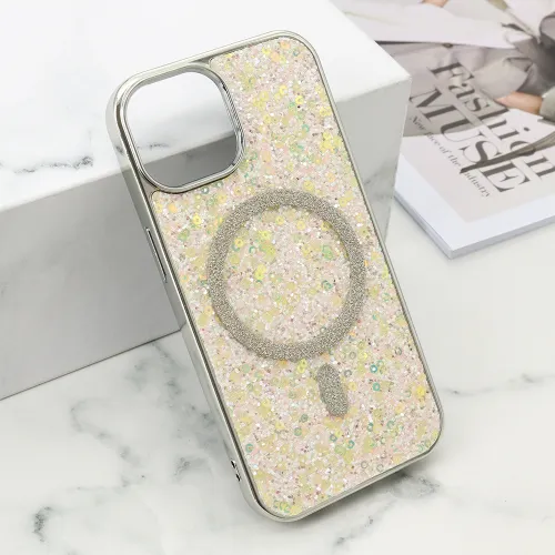 Futrole GLAM GLOW MagSafe za iPhone 15 (6.1) siva (MS).