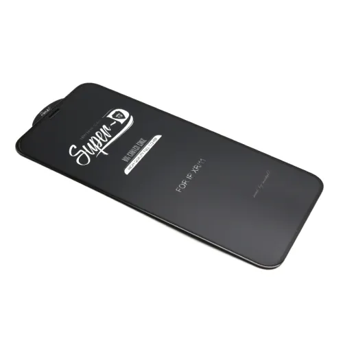 Zaštino staklo (glass) 11D za iPhone XR/11 SUPER D crna (MS).