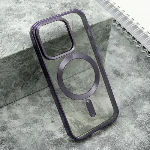 Futrola - maska CLEAR ELEGANT MAGSAFE za iPhone 15 Pro (6.1) ljubicasta (MS).