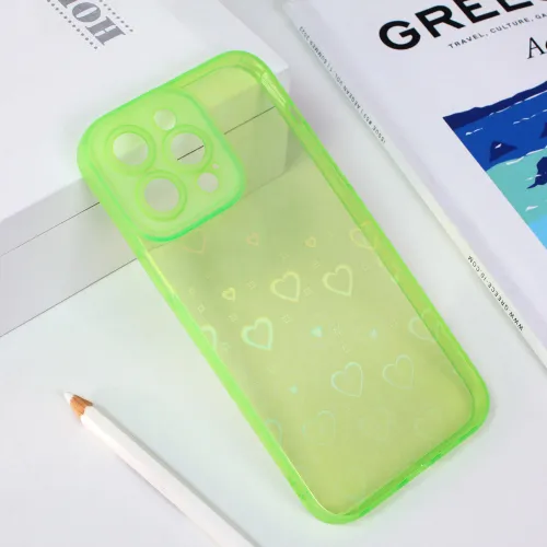 Futrola - maska Heart Color IMD za iPhone 14 Pro Max 6.7 svetlo zelena.