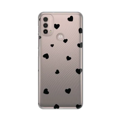 Silikonska futrola - maska print Skin za Motorola Moto E40 Hearts.
