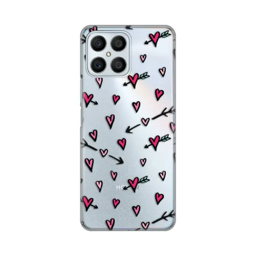 Silikonska futrola - maska print Skin za Huawei Honor X8 Heart Pattern.