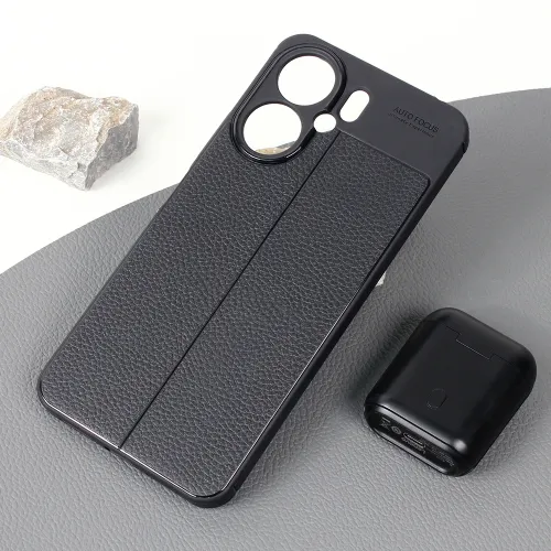 Futrola - maska Leather za Xiaomi Redmi 13C crna.