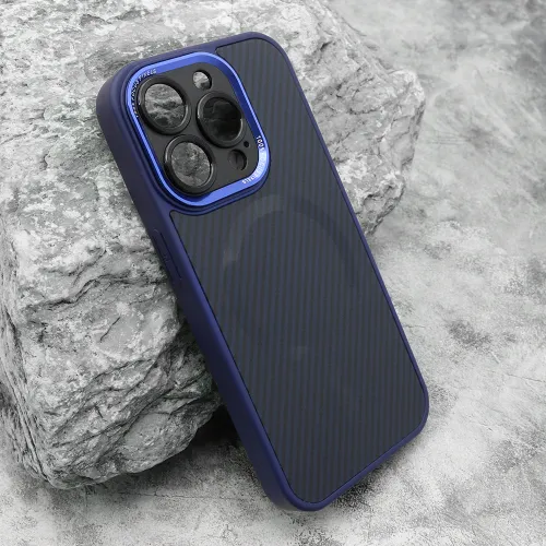 Futrola - maska CARBON MagSafe za iPhone 15 Pro (6.1) plava (small camera) (MS).