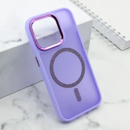 Futrola - maska SHINING MAGSAFE za iPhone 15 Pro (6.1) ljubicasta (MS).