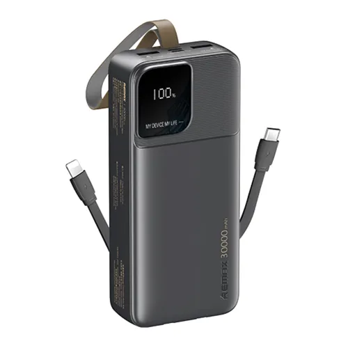 Power Bank prenosiva baterija Rellaen Series 2.4A Cabled Fast Charging RPP-659 30000mAh crni (MS).