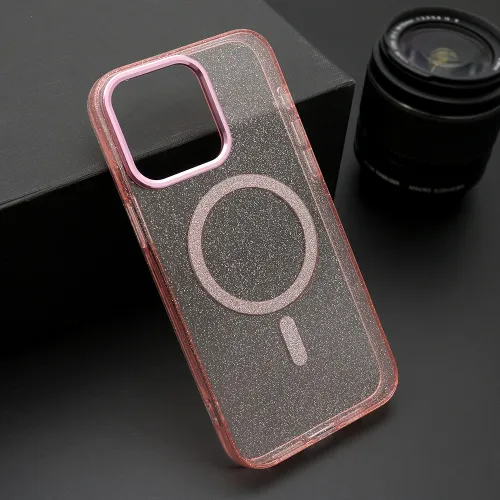 Futrola - maska SPARKLING MagSafe za iPhone 15 Pro Max (6.7) roze (MS).