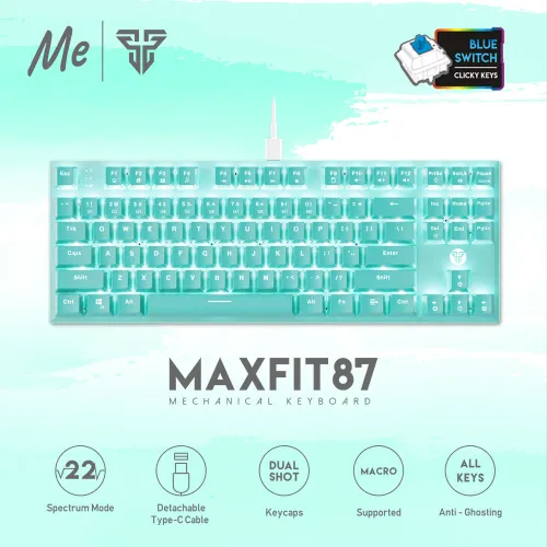 Tastatura Mehanicka Gaming Fantech MK856 RGB Maxfit 87 (Blue switch) Mint Edition.