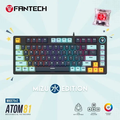 Tastatura Mehanicka Gaming Fantech MK875 RGB Atom 81 Navy (Red switch).