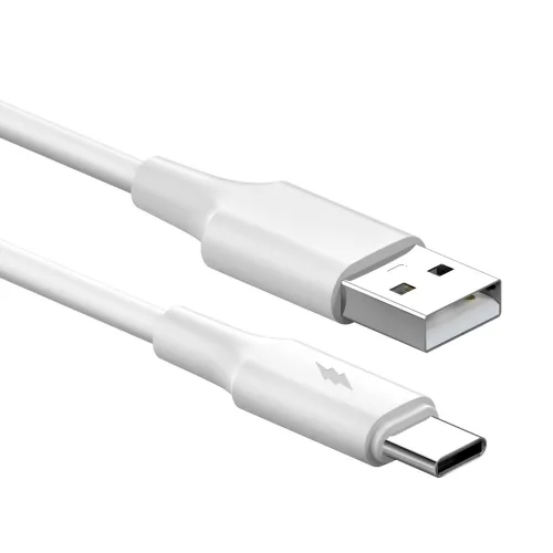 USB Data kabl KONFULON DL49, 2.4A, USB na Type C beli 1m.