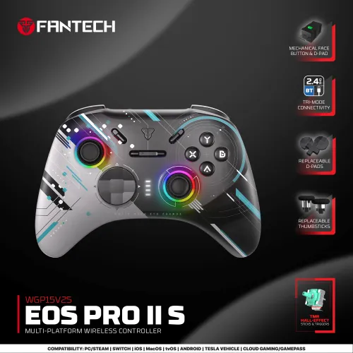 Joypad wireless Fantech WGP15V2S EOS PRO II S Geminus multiplatform RGB crni.