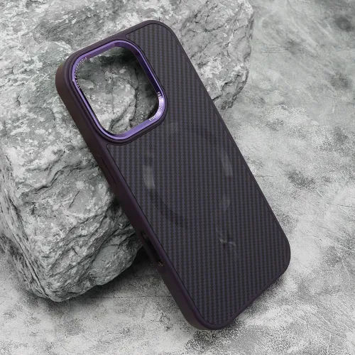 Futrola - maska CARBON MagSafe za iPhone 16 Pro (6.3) ljubicasta (big camera) (MS).