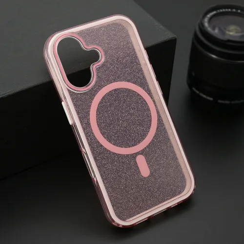 Futrola - maska CRYSTAL MagSafe za iPhone 16 (6.1) roze (MS).