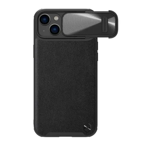 Futrola - maska Nillkin Cam Shield Leather S za iPhone 14 6.1 crna (MS).