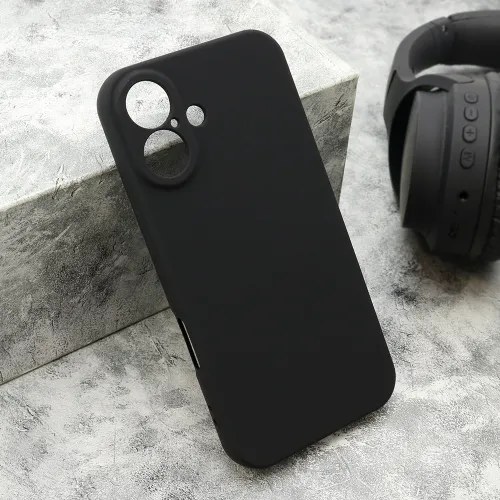 Futrola - maska VELVET TOUCH za iPhone 16 (6.1) crna (MS).