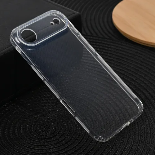 Silikonska futrola - maska Ultra Thin with pluggy za iPhone 17 6.3 Transparent.