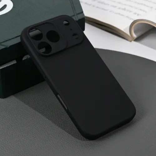 Silikonska futrola - maska Skin za iPhone 17 Pro 6.3 mat crna.