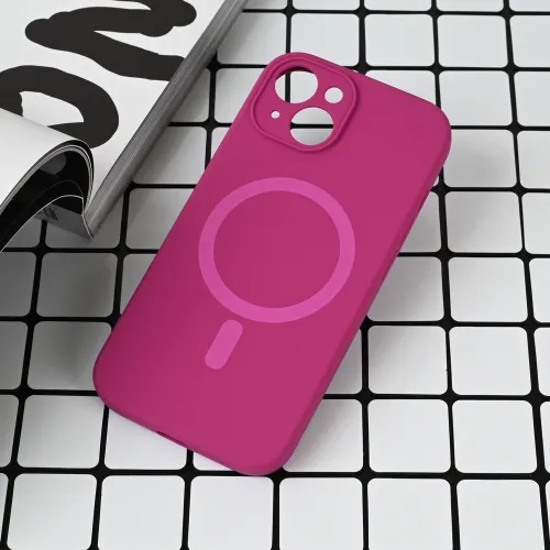 Futrola - maska Magsafe Pure color za iPhone 13 6.1 tamno pink.