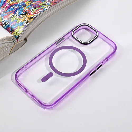 Futrola - maska Magsafe Color Pop za iPhone 13/14 6.1 ljubicasta.