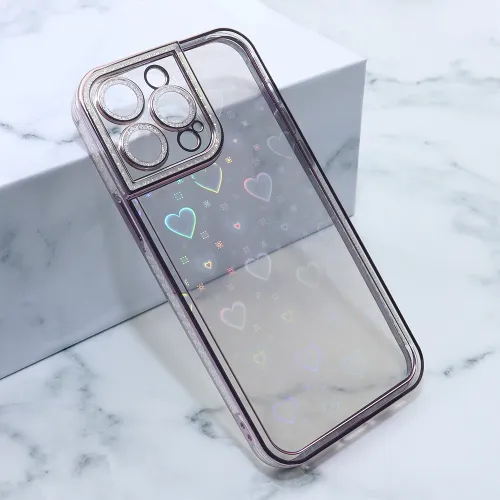 Futrola - maska Heart IMD za iPhone 14 Pro Max (6.7) roze (MS).