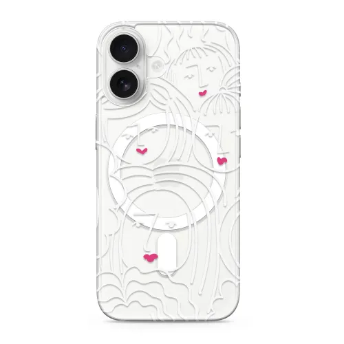 Futrola - maska silikonska print MagSafe za iPhone 17 (6.3) faces (MS).