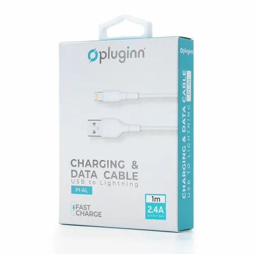 USB Data kabl Pluginn PI-AL 2.4A USB na Lightning beli 1m.