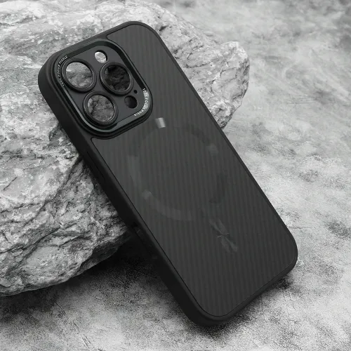 Futrola - maska CARBON MagSafe za iPhone 16 Pro (6.3) crna (small camera) (MS).