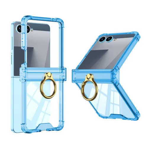 Futrola - maska RING LINES za Samsung F751B Galaxy Z Flip 7 5G plava (GKK case) (MS).