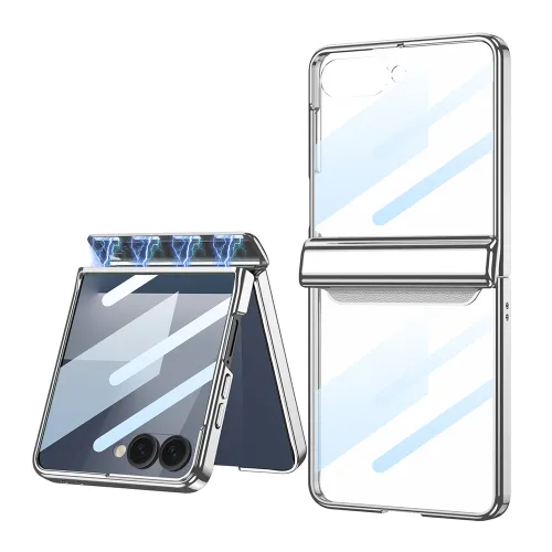 Futrola - maska LINES II za Samsung F751B Galaxy Z Flip 7 5G srebrna (GKK case) (MS).