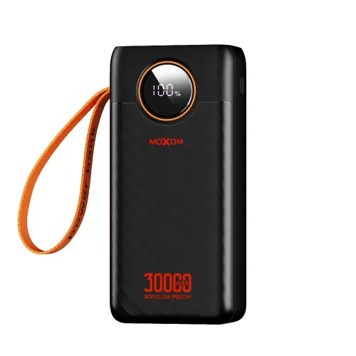 Power Bank prenosiva baterija Moxom-PB167 super fast USB/PD 22.5W/20W 30000 mAh crni (MS).