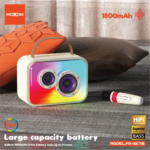 Zvucnik bluetooth Moxom MX-SK78 sa mikrofonom beli (MS).