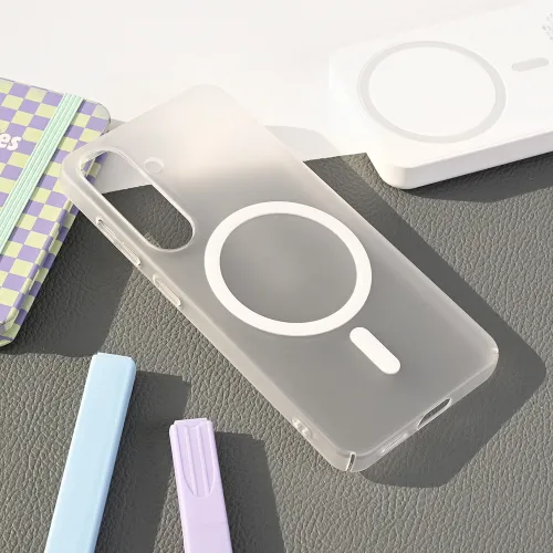 Futrola - maska Magsafe mat PC za Samsung S931 Galaxy S25 bela.