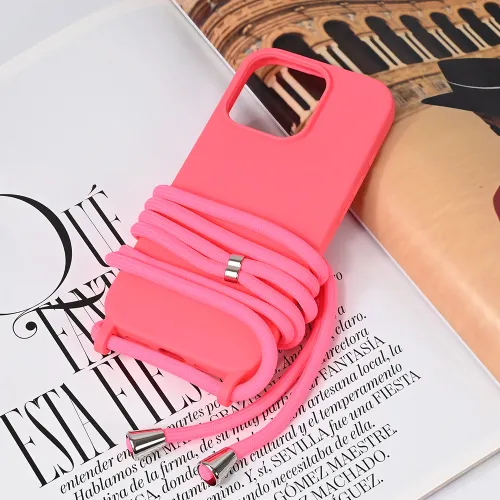 Futrola - maska Crossbody za iPhone 16 Pro 6.3 pink.