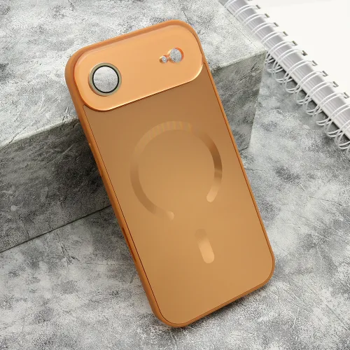 Futrola - maska COLOR METAL Magsafe za iPhone AIR (6.6) narandzasta (MS).