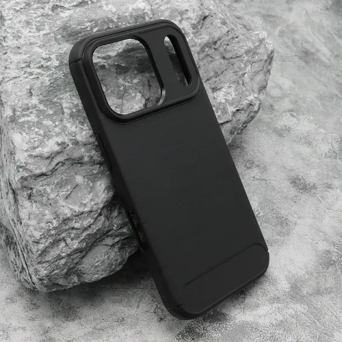 Silikonska futrola - maska BRUSHED za iPhone 17 Pro (6.3) crna (MS).