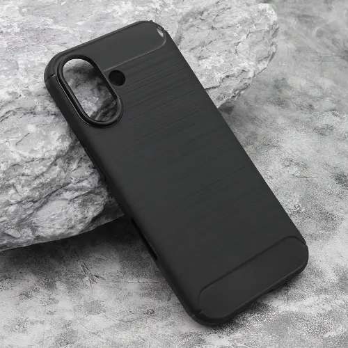 Silikonska futrola - maska BRUSHED za iPhone 17 (6.3) crna (MS).