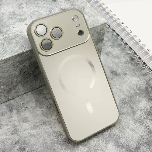 Futrola - maska COLOR METAL Magsafe za iPhone 17 Pro Max (6.9) siva (MS).