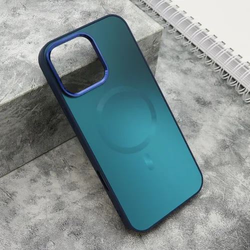 Futrola - maska COLOR METAL MagSafe za iPhone 16 Pro Max (6.9) plava (MS).